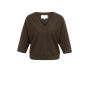 YAYA V-hals trui met naaddetails delicioso brown m