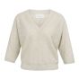 YAYA V-hals trui met naaddetails beige melange