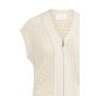 YAYA Mesh stitch sleeveless cardiga creme beige