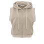 YAYA Sleeveless cardigan with hood twill beige