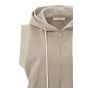 YAYA Sleeveless cardigan with hood twill beige