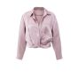 YAYA Cropped satijnen blouse cloud gray purple