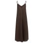 YAYA Lange jurk met bandjes en loss aubergine purp