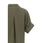 YAYA V-neck dress with pleated slee army green