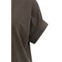 YAYA Jerseyjurk met geplooide pofmo aubergine purp