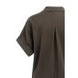YAYA Jerseyjurk met geplooide pofmo aubergine purp