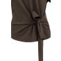 YAYA Top met ronde hals en knoopdet aubergine purp