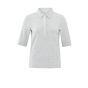 Yaya fine rib jersey polo top medium grey