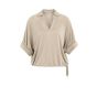 YAYA Jersey top with pleated sleeve crockery brown