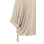 YAYA Jersey top with pleated sleeve crockery brown