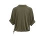 YAYA Jersey top with pleated sleeve army green