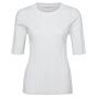 Yaya wide rib sweater r-neck h/s egret off white