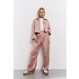 YAYA trousers satin wide leg whit cargo dusty pink