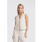 YAYA Pinstripe gilet sand linen beige des