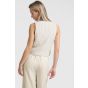 YAYA Pinstripe gilet sand linen beige des