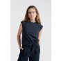 YAYA Top with knot detail washed black