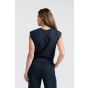 YAYA Top with knot detail washed black