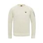 PME Legend long sleeve r-neck cotton rib bone whit