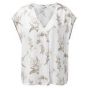 Yaya woven v-neck top botanic print blanc dessin