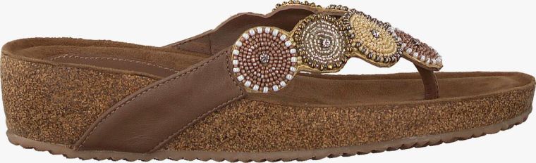 Lazamani Slipper Beads Wedge Beige
