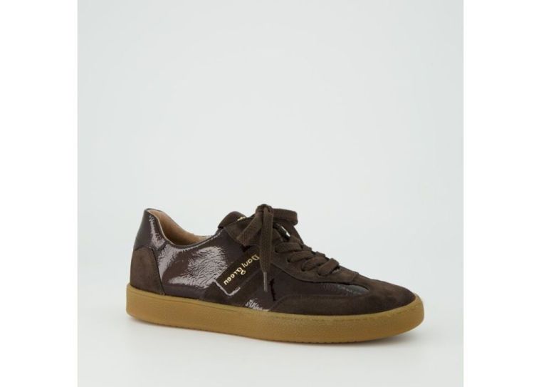 Paul-Green 5437 Braun Suede/Lak Mocca