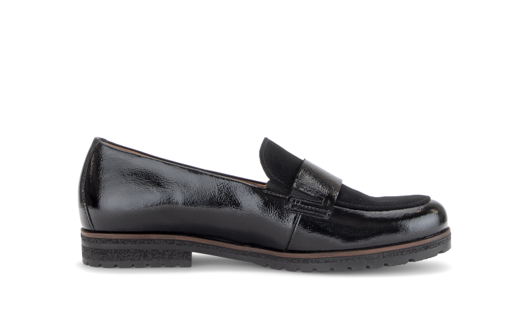 Gabor Loafer Knautschlack/Samtch Black