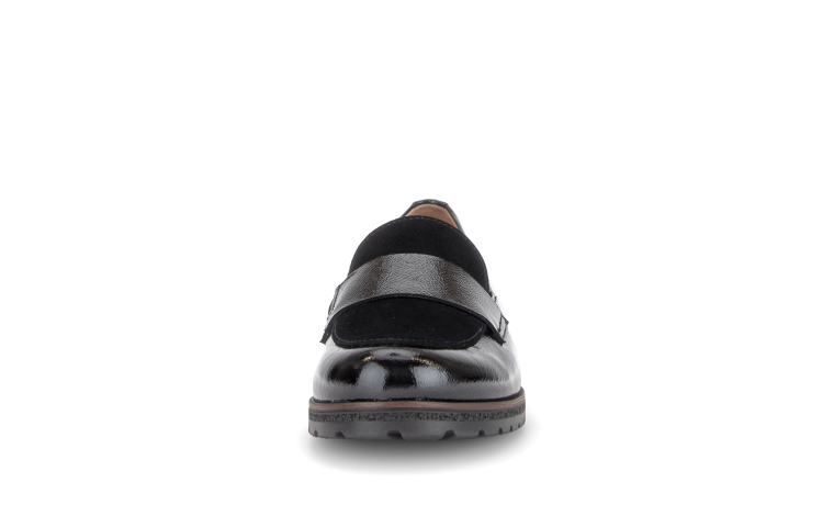 Gabor Loafer Knautschlack/Samtch Black