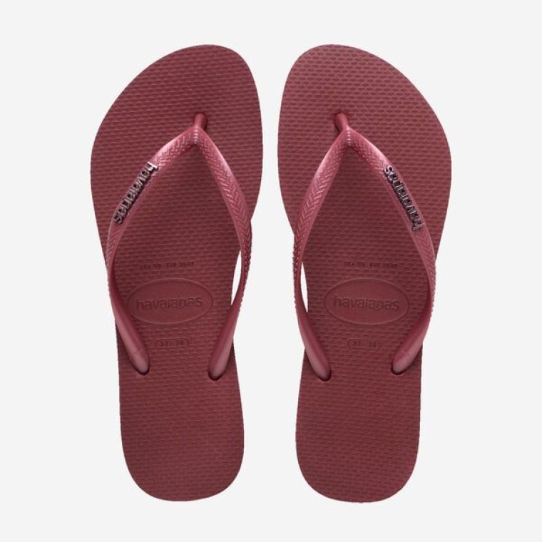 Havaianas Slim Logo Metallic Amaranth