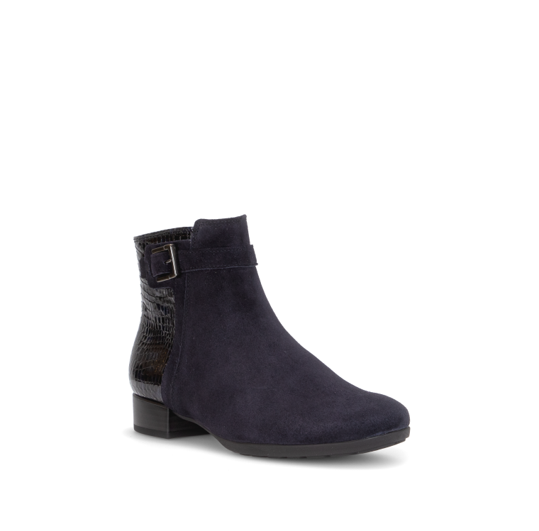 Gabor Laarsje Velour/Krokolak DarkBlu