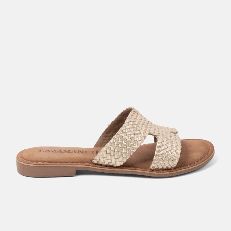 Lazamani Ladies Basic  Slipper Gold