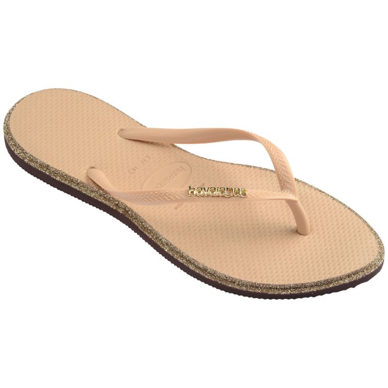 Havaianas Slim Point Glitter Dark Brown/Golden