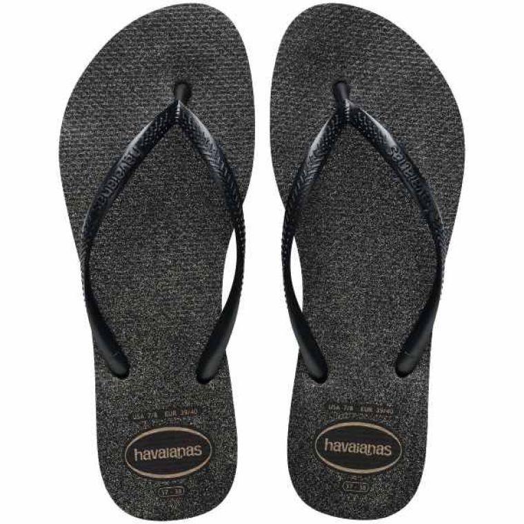 Havaianas Slim Gloss Black/Silver/Black
