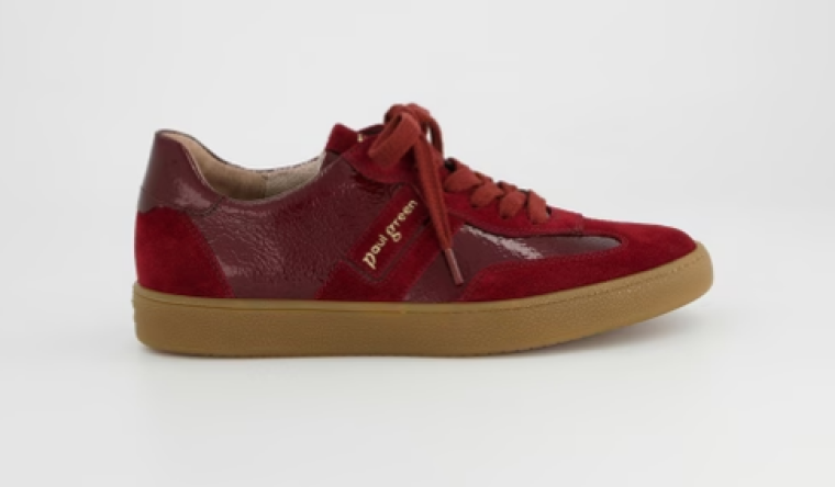 Paul-Green 5437 Rot Suede/Lak Winerood