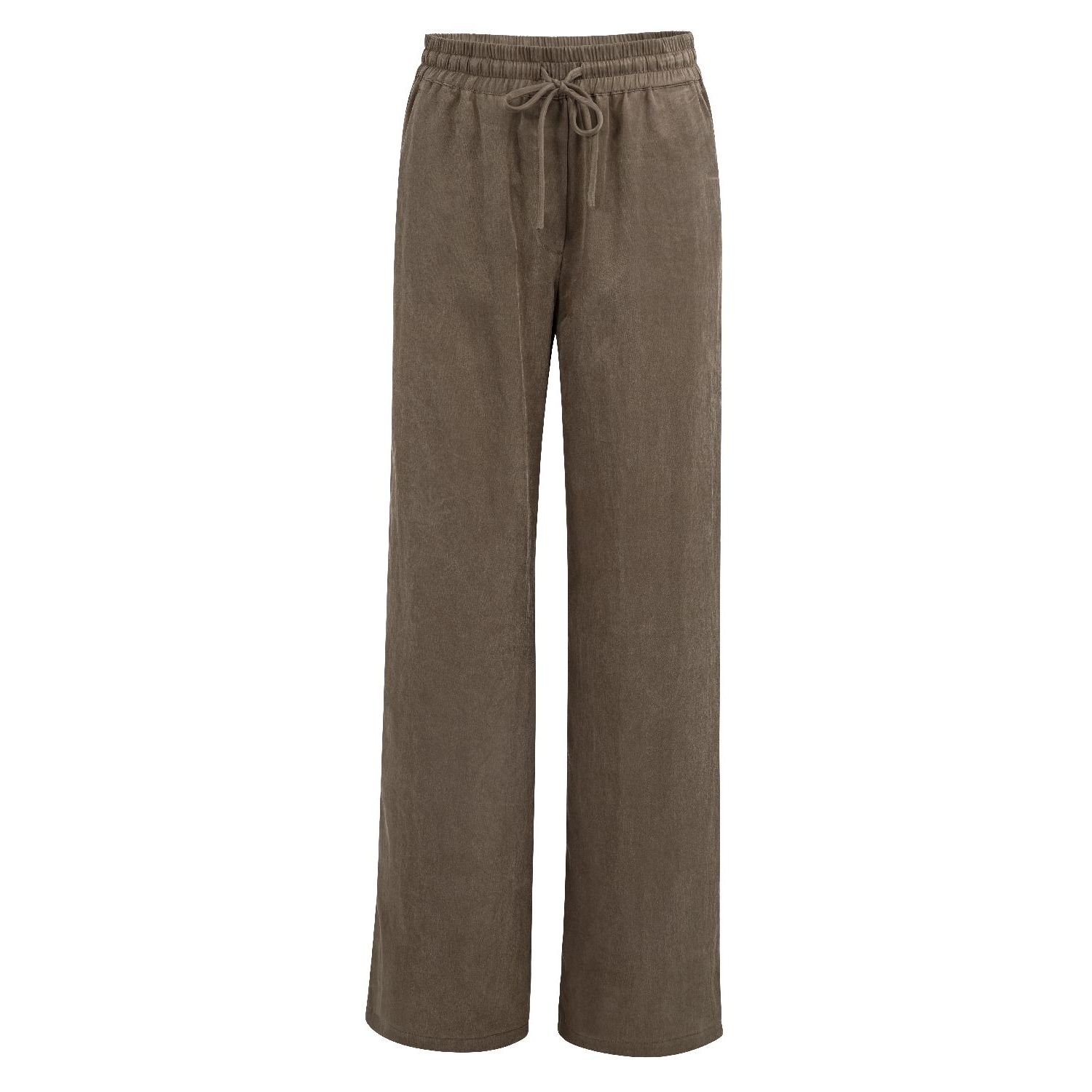 YAYA Woven wide leg trousers - L30 washed brown