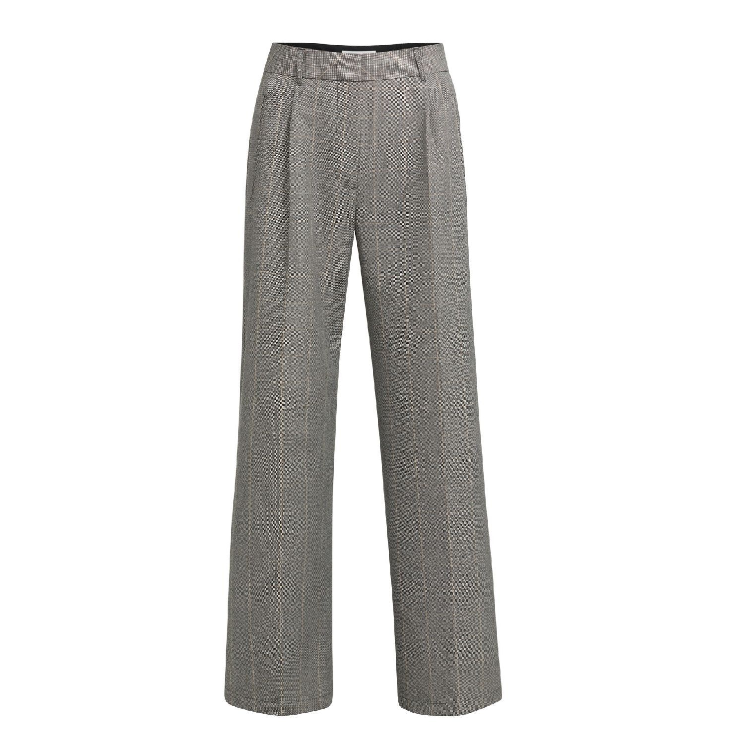 YAYA Pantalon met ruitdessin hole black dessin