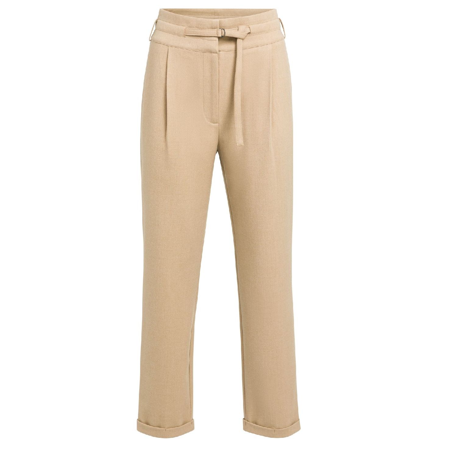 YAYA Pantalon met sierceintuur cornstalk brown mel