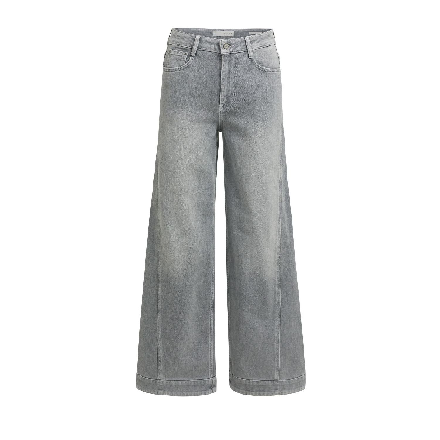 YAYA Denim jeans met naaddetails mid grey denim