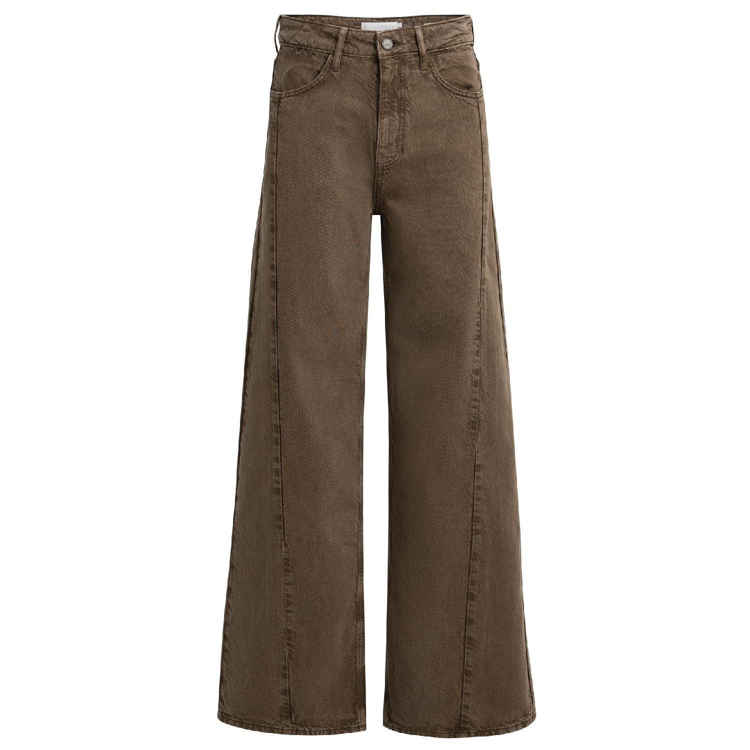 YAYA Jeans met hoge taille en wijde cocoa brown