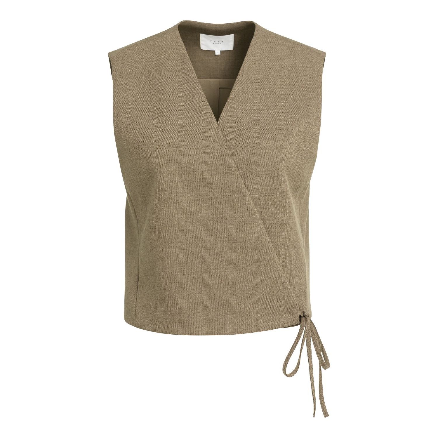 YAYA Gilet met overslagdetail teak brown