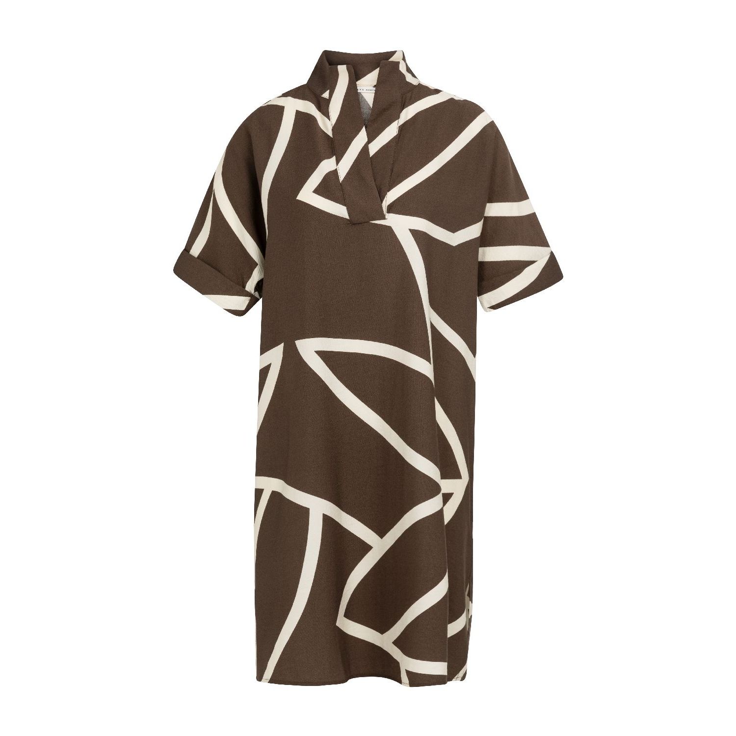 YAYA Jurk met grafische print chocolate martini br
