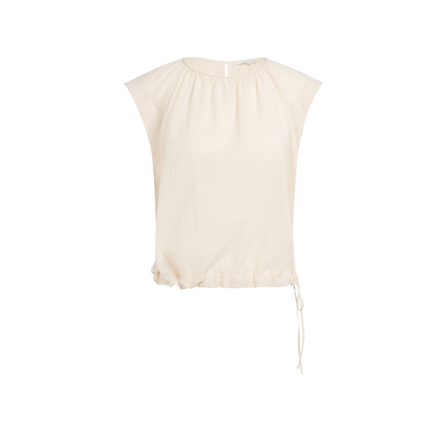 YAYA Top met geplooide halslijn cloud creme white