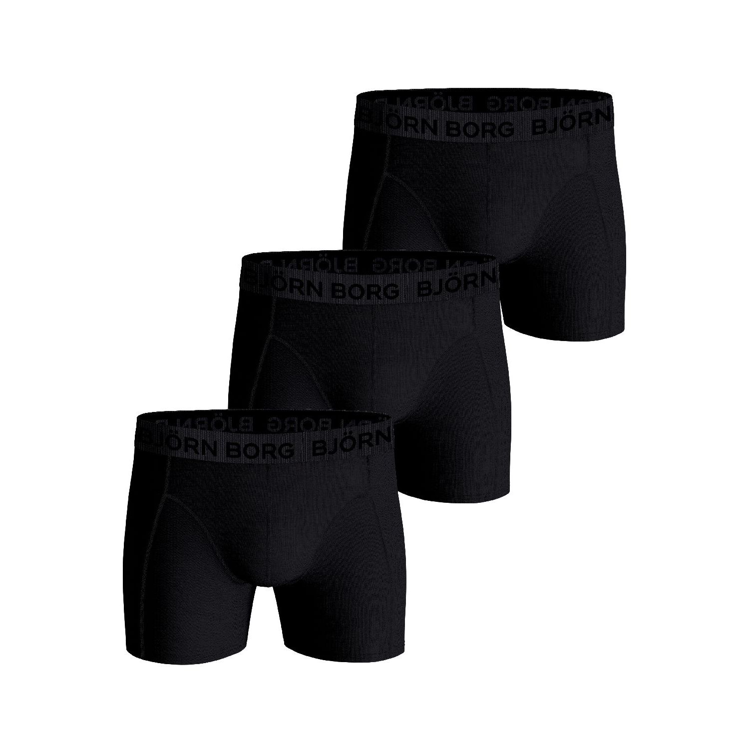 Bjorn borg cotton stretch boxer 3p zwart zwart