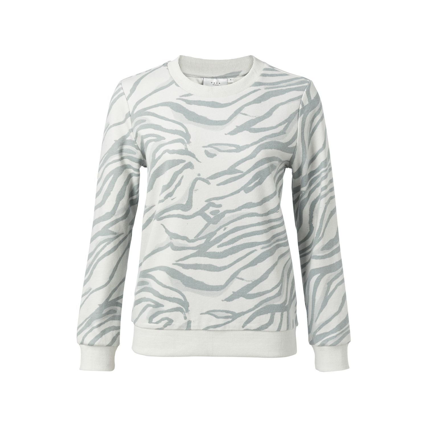 Yaya round neck sweatshirt with animal print grey