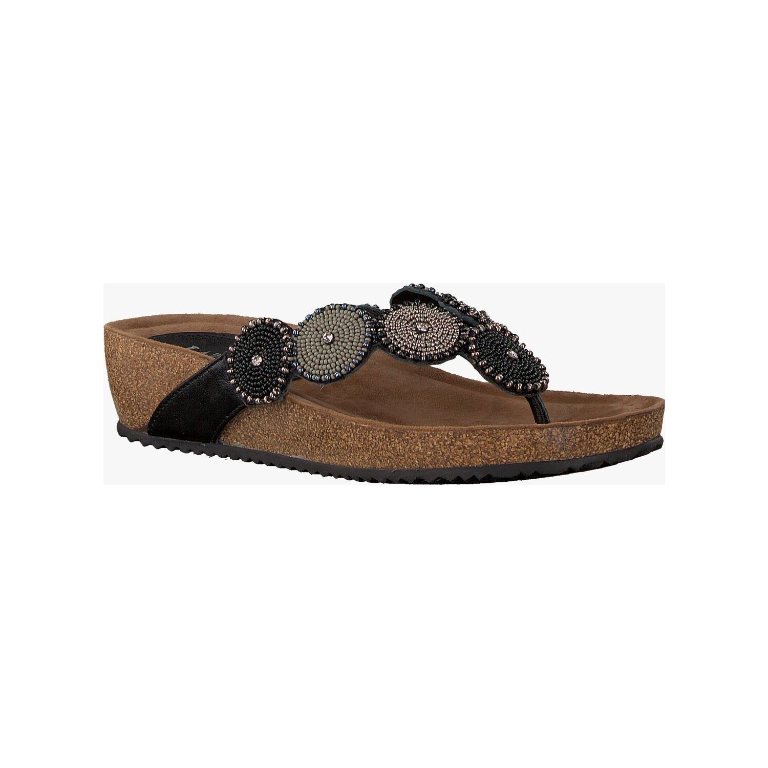 Lazamani Slipper Beads Wedge Black