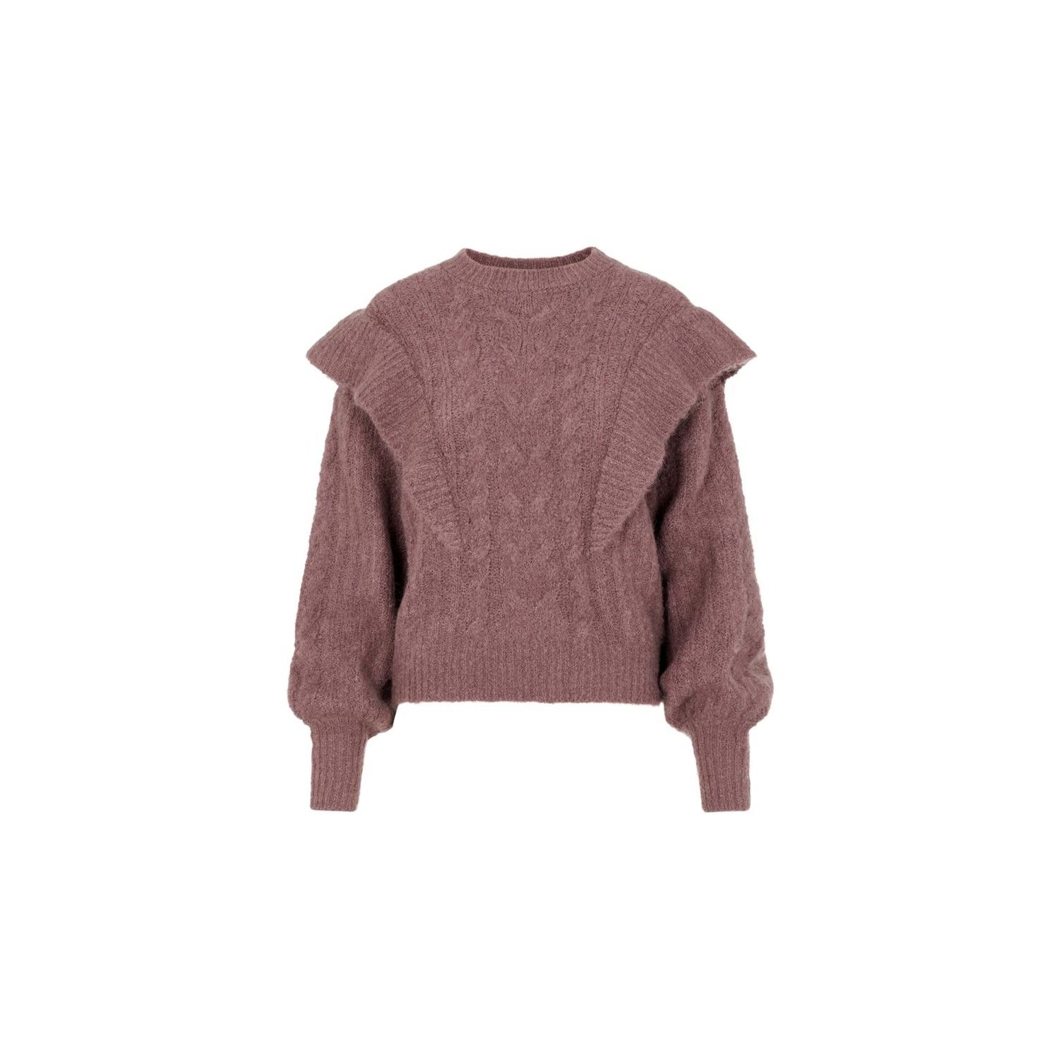 Object objdarin l/s knit pullover grape shake
