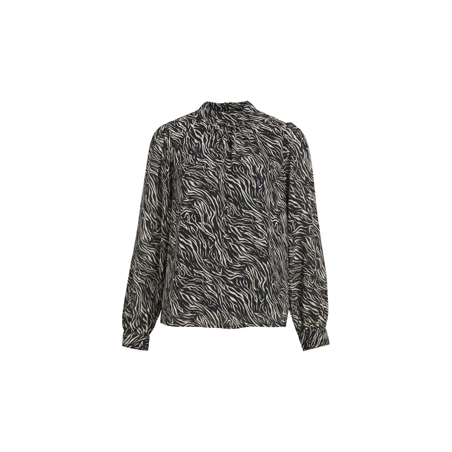 Object objmila l/s high neck top sandshell zebra