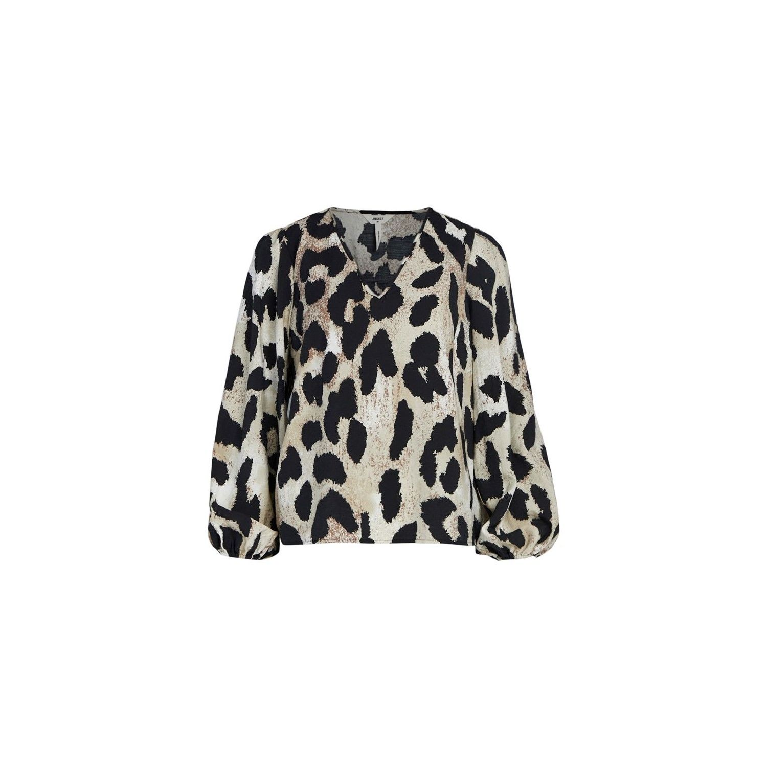Object objleonora l/s v-neck top noos sandshell