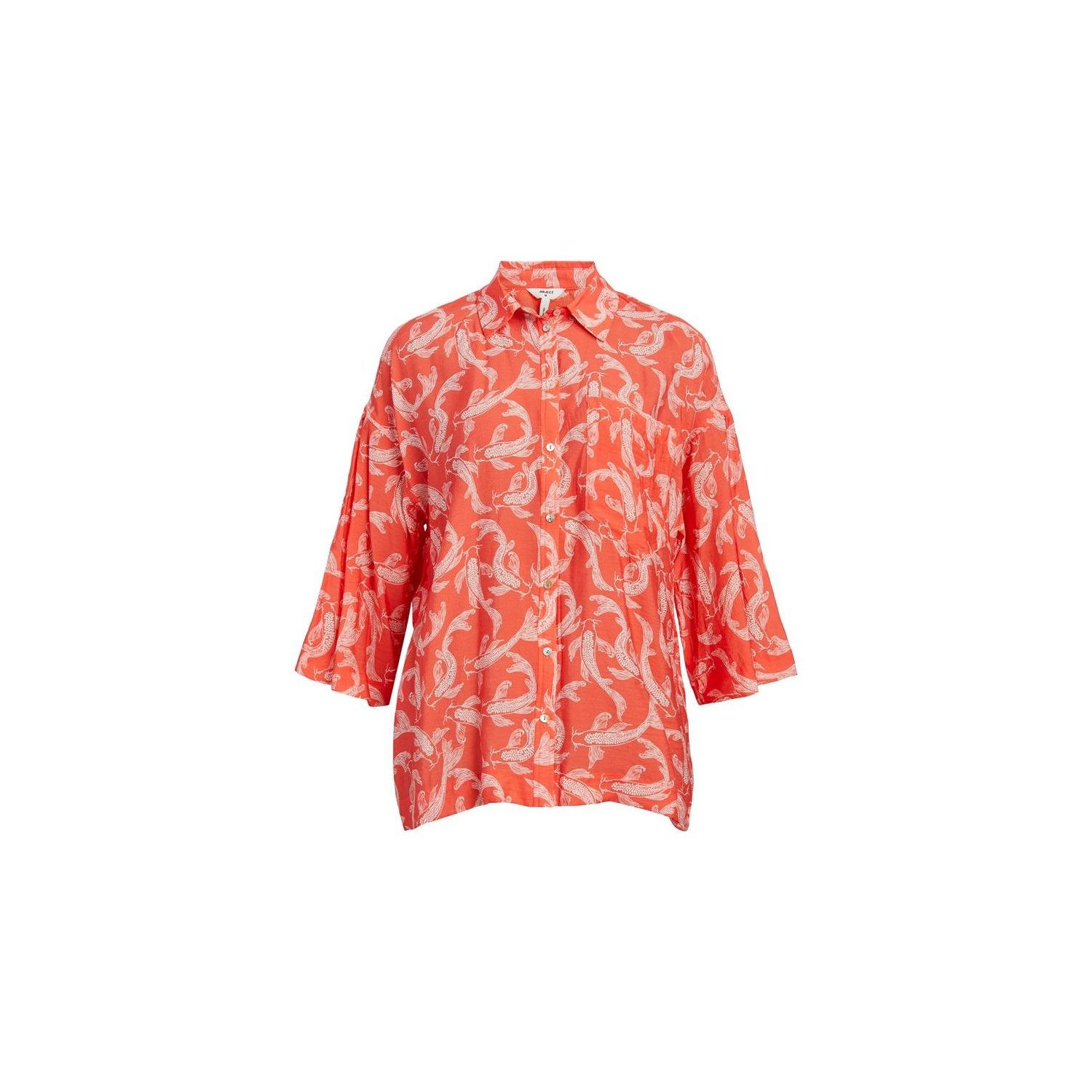 Object objrio 3/4 shirt hot coral animal