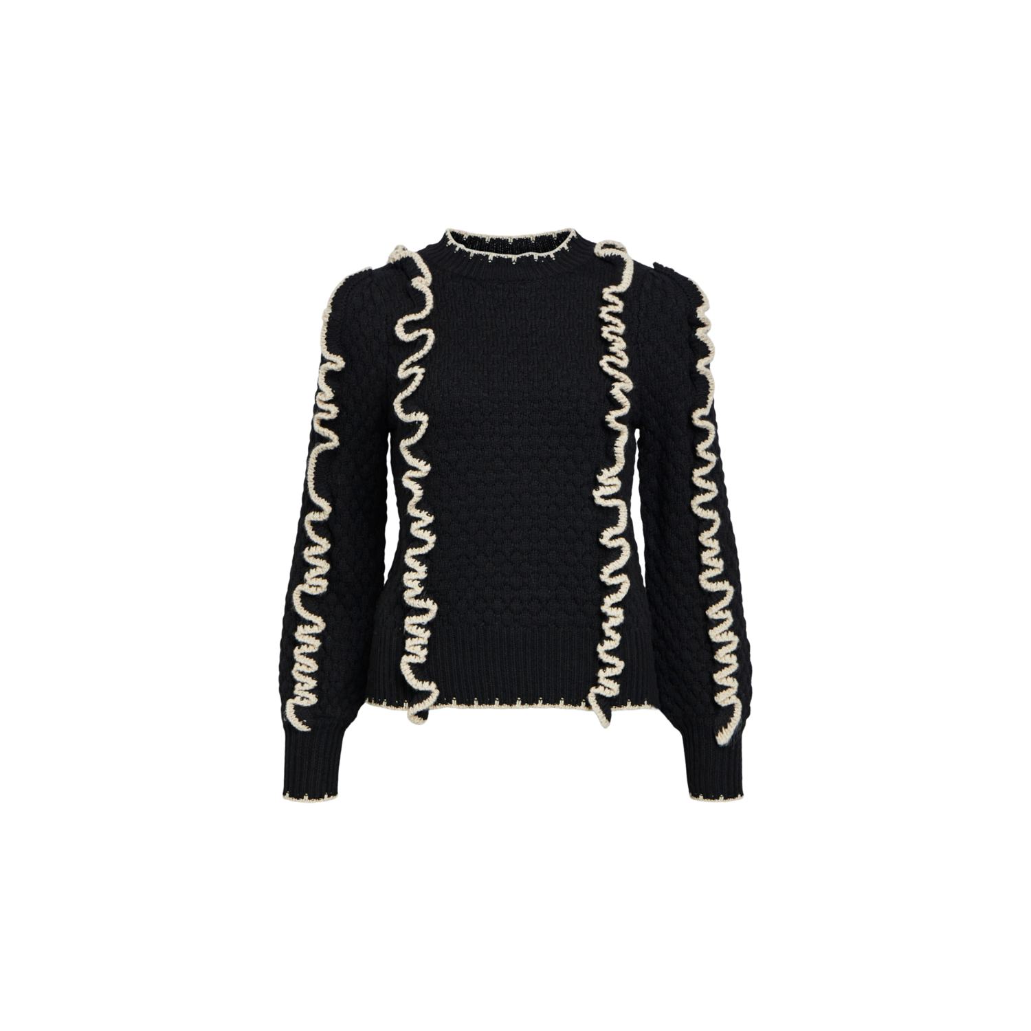 Object objyaa l/s knit pullover rep black