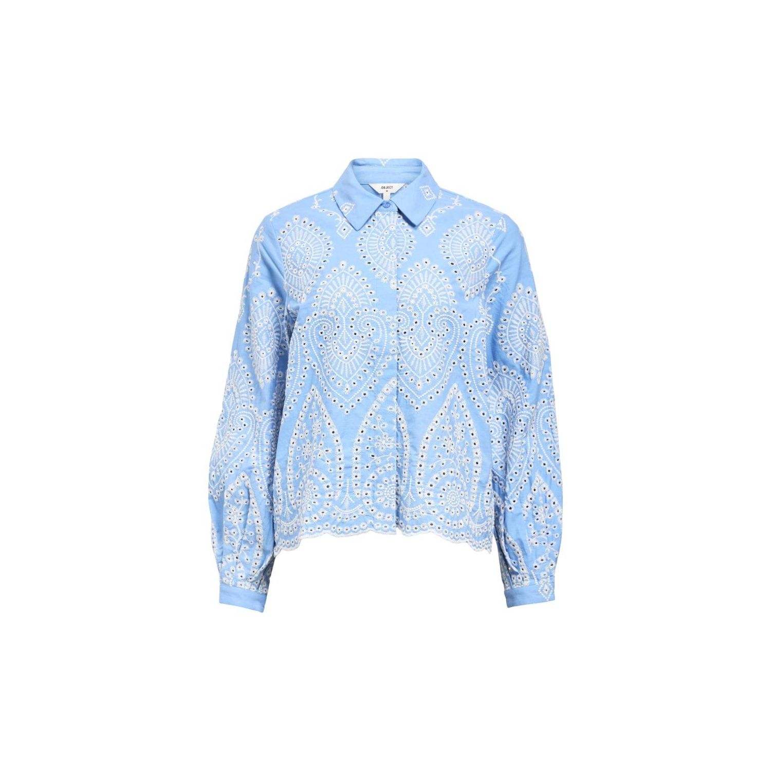 Object objbitten l/s shirt noos cornflower blue wh